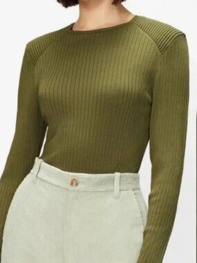Ted Baker Eeffi Ottoman Detailed Sweater Khaki Green
